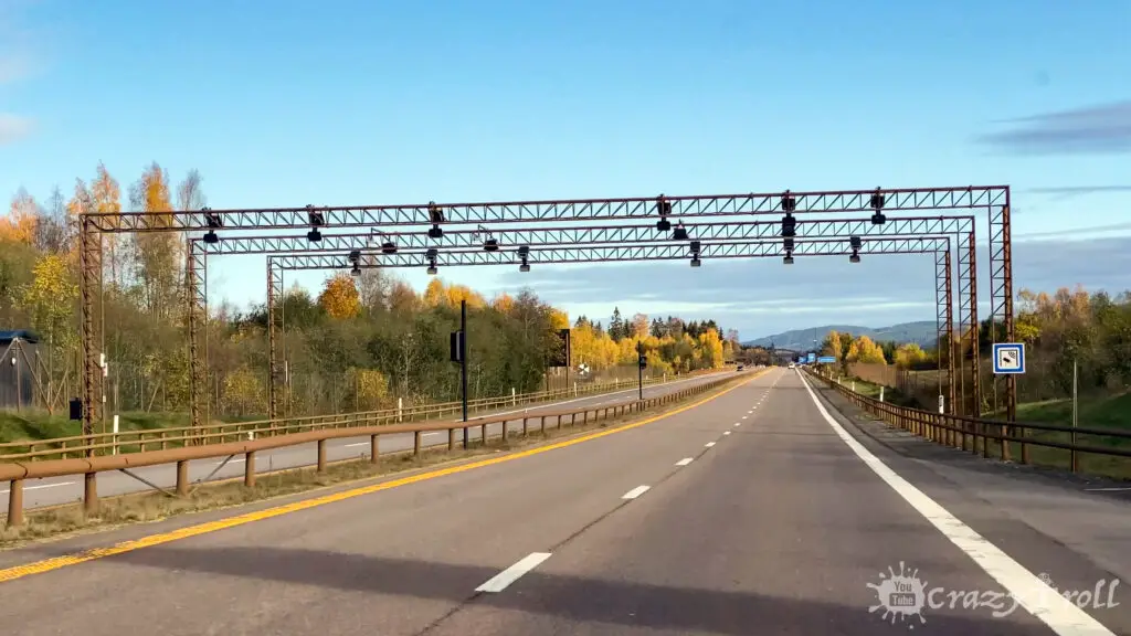 Toll road station on E6 highway in Norway