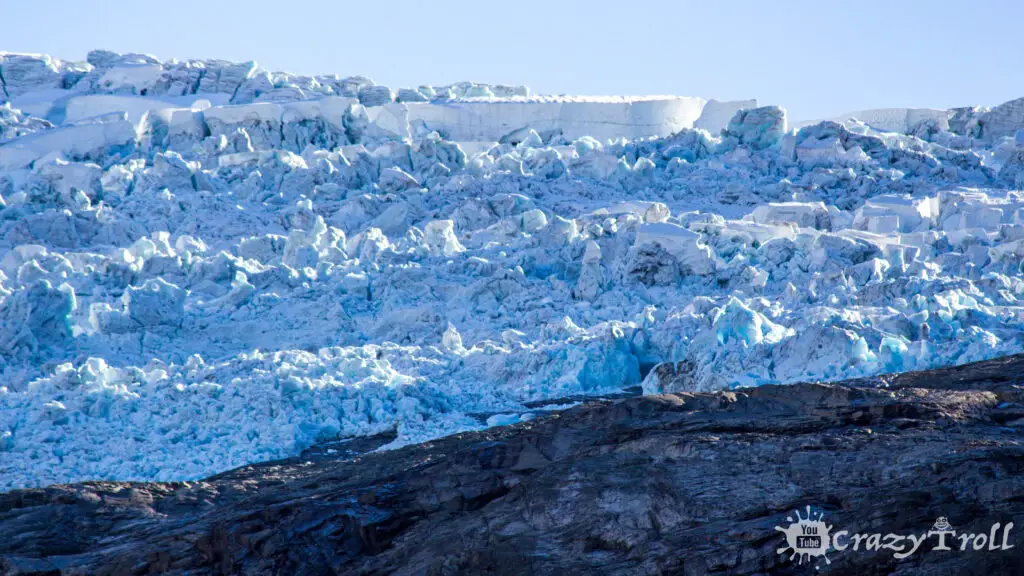 Glacier ice on the top of mountain