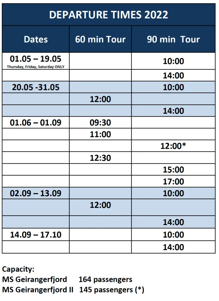 geiranger cruise ship schedule 2023